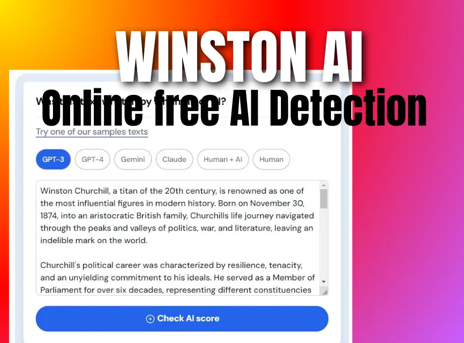 online free AI Detection with Winston ai